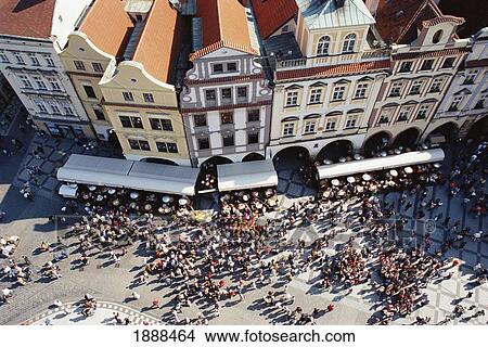 Old Town Square In Prague, Aerial View View Large Photo Image Picture - Old Town Square In Prague, Aerial View. Fotosearch