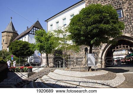 Stock Photo - Old Town Wall; Linz Am Rhein, Rheinland-Pfalz, Germany. Fotosearch