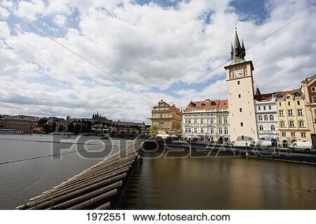 Stock Image - Old Town Water Tower By The Vltava River, Prague, Czech Republic. Fotosearch