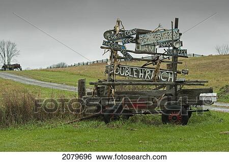 Stock Photograph - Old Wagon Against Stormy Sky. Fotosearch