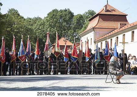 Old Woman And Army Officers Attending Open Air Sunday Mass At The Basilica Of Our Lady Of The Angels, Kalwaria Zebrzydowska Sanctuary, Malopolska, Poland View Large Photo Image Stock Photography - Old Woman And Army Officers Attending Open Air Sunday Mass At The Basilica Of Our Lady Of The Angels, Kalwaria Zebrzydowska Sanctuary, Malopolska, Poland. Fotosearch