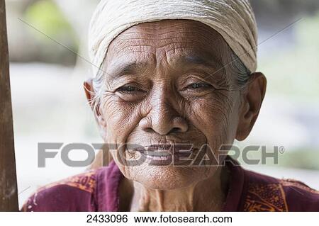 Stock Photograph - Old woman, Sei Sekonyer, Central Kalimantan, Borneo, Indonesia. Fotosearch