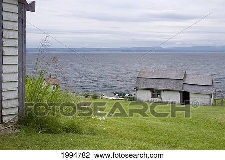 Old Wooden Buildings By The River; Quebec Canada View Large Photo Image Stock Image - Old Wooden Buildings By The River; Quebec Canada. Fotosearch