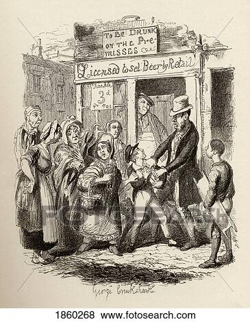 Stock Photo - Oliver Claimed By His Affectionate Friends. From The Book The Adventures Of Oliver Twist By Charles Dickens, With Illustrations By G. Cruikshank. Published By Chapman And Hall, London 1901.. Fotosearch