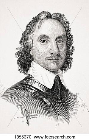 Stock Image - Oliver Cromwell 1599 To1658 English Military Leader And Politician Head Of State 1653 To 1659 From Old England's Worthies By Lord Brougham And Others Published London Circa 1880's. Fotosearch