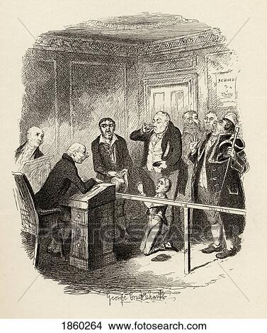 Picture - Oliver Escapes Being Bound Apprentice To The Sweep. From The Book The Adventures Of Oliver Twist By Charles Dickens, With Illustrations By G. Cruikshank. Published By Chapman And Hall, London 1901.. Fotosearch