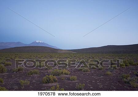 Stock Photo - Ollague Volcano At Dawn In Antofagasta Region, Chile. Fotosearch