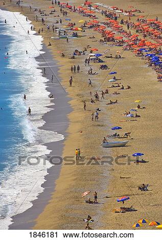 Stock Image - Oludeniz, Turkey; High Angle View Of Beach Resort. Fotosearch