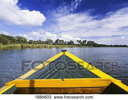 Stock Image - On A Small Boat Going Up The Shire River. Fotosearch