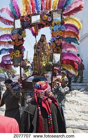Stock Photo - On Easter Sunday The Comrades (Council Men) Carry The Andas (Floats) Of The Saints In Procession From The Santo Tom. Fotosearch