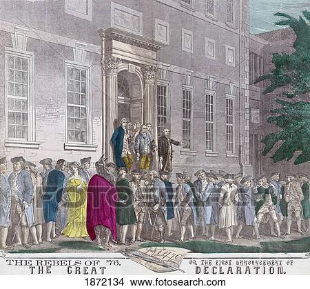 On July 4, 1776 Members Of The Second Continental Congress Leave Philadelphia's Independence Hall After Adopting The Declaration Of Independence From Great Britain. From A 19Th Century Print. View Large Photo Image Picture - On July 4, 1776 Members Of The Second Continental Congress Leave Philadelphia's Independence Hall After Adopting The Declaration Of Independence From Great Britain. From A 19Th Century Print.. Fotosearch