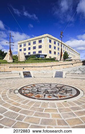 Stock Image - Oodena Celebration Circle, Cree For Center Of The City, The Forks, Winnipeg, Manitoba. Fotosearch