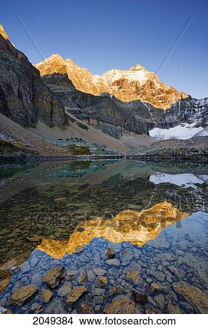 Opabin Plateau, Opabin Lake And Hungabee Mountain At Sunset, Yoho National Park, British Columbia View Large Photo Image Picture - Opabin Plateau, Opabin Lake And Hungabee Mountain At Sunset, Yoho National Park, British Columbia. Fotosearch