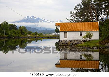 Open-Air Museum, Cottage Reflecting In Lake View Large Photo Image Stock Photo - Open-Air Museum, Cottage Reflecting In Lake. Fotosearch