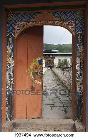 Open Door At Wangdichholing Palace; Bumthang District Bhutan View Large Photo Image Picture - Open Door At Wangdichholing Palace; Bumthang District Bhutan. Fotosearch