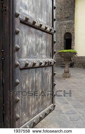 Stock Photo - Open Door To Courtyard; Cusco Peru. Fotosearch