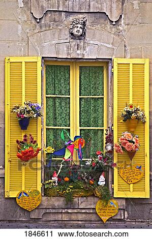 Open Window Shutters; Avignon, France View Large Photo Image Stock Image - Open Window Shutters; Avignon, France. Fotosearch