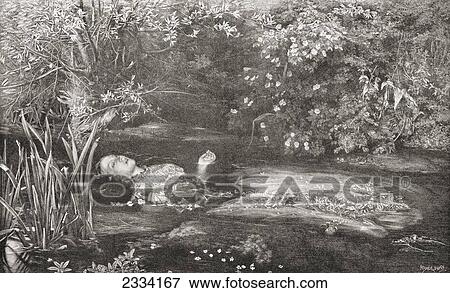 Stock Photo - Ophelia. After The Painting By Sir John Everett Millais. Elizabeth Siddal Was The Model. From The Strand Magazine, Published 1896. Fotosearch