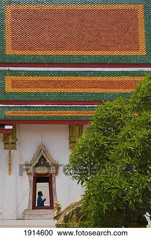 Stock Image - Ordination Hall, Thung Sri Muang Temple. Fotosearch