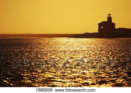 Oregon, Bandon, Bullard's Beach State Park, Coquille Lighthouse At Sunset. View Large Photo Image Stock Photo - Oregon, Bandon, Bullard's Beach State Park, Coquille Lighthouse At Sunset.. Fotosearch
