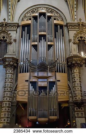 Picture - Organ in Benedictine Abbey; Montserrat, Catalonia, Spain. Fotosearch