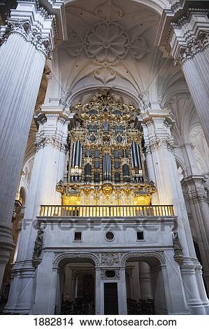 Picture - Organ In Granada Cathedral; Granada, Andalusia, Spain. Fotosearch
