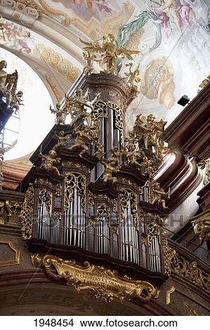 Organ of the Abbey Church of Stift Melk Benedictine Monastery, Lower Austria, Austria View Large Photo Image Picture - Organ of the Abbey Church of Stift Melk Benedictine Monastery, Lower Austria, Austria. Fotosearch