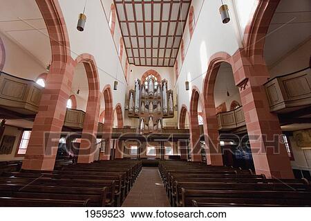 Stock Image - Organ Of The Collegiate Church In Wertheim Am Main, Baden-Wurttemberg, Germany. Fotosearch