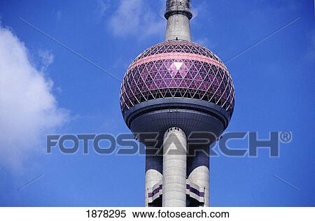 Oriental Pearl Tower, Close Up View Large Photo Image Stock Photography - Oriental Pearl Tower, Close Up. Fotosearch