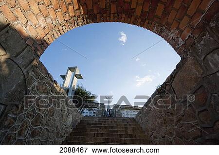 Stock Photo - Original Entrance Arch From 1891 To The Yungay Cemetery, Yungay, Ancash, Peru. Fotosearch