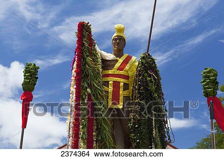 Picture - Original King Kamehameha I Statue; Big Island, Hawaii, United States of America. Fotosearch