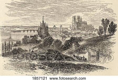 Stock Image - Orleans, France. From The Book Spanish Pictures By The Rev Samuel Manning, Published 1870.. Fotosearch