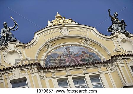 Stock Photo - Ornate Architecture In Prague, Close Up. Fotosearch
