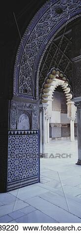 Stock Image - Ornate Archway At Patio De Las Doncellas, Close Up. Fotosearch