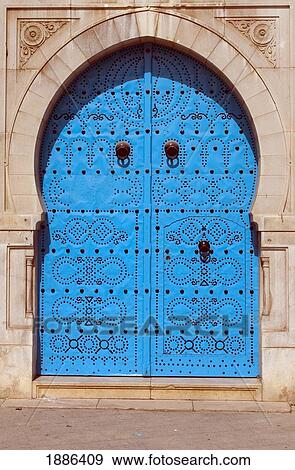 Ornate Blue Arched Door, Close Up View Large Photo Image Stock Photo - Ornate Blue Arched Door, Close Up. Fotosearch