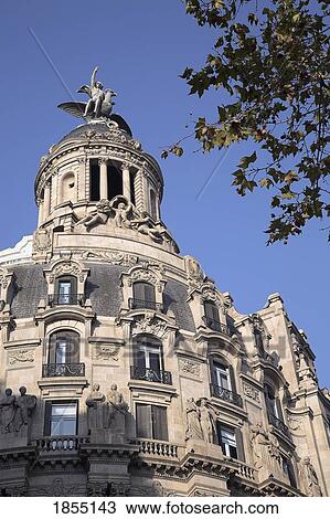 Stock Image - Ornate Building Exterior; Barcelona, Spain. Fotosearch