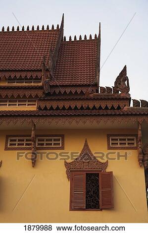 Ornate Buildings At Wat Bo Temple View Large Photo Image Stock Photo - Ornate Buildings At Wat Bo Temple. Fotosearch