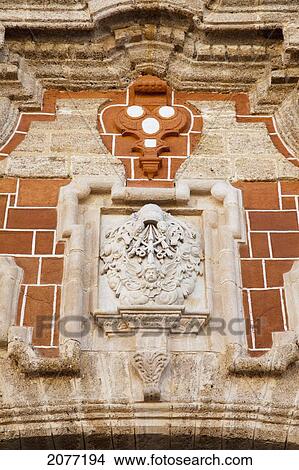 Picture - Ornate Design On A Brick Wall; San Fernando Andalusia Spain. Fotosearch