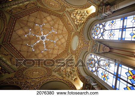 Ornate Dome Ceiling And Stained Glass Windows Inside Grand Choral