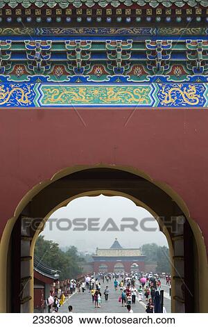 Ornate Facade On An Archway In Temple Of Heaven; Beijing, China View Large Photo Image Stock Photo - Ornate Facade On An Archway In Temple Of Heaven; Beijing, China. Fotosearch