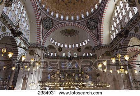 Stock Image - Ornate interior of a building; Istanbul, Turkey. Fotosearch