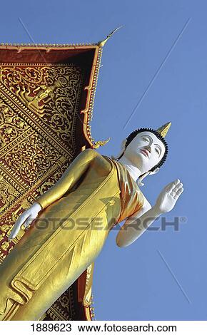 Ornate Temple And Gilded Buddha Statue View Large Photo Image Stock Image - Ornate Temple And Gilded Buddha Statue. Fotosearch
