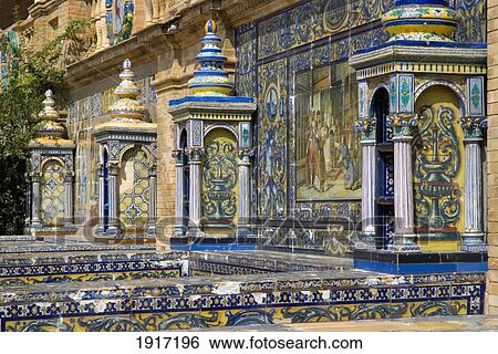 Ornate Walls Of Plaza De Espanya View Large Photo Image Stock Photograph - Ornate Walls Of Plaza De Espanya. Fotosearch
