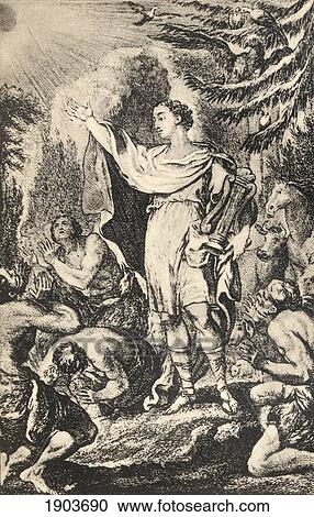 Stock Image - Orpheus, From A 19Th Century Print. From Les Maitres De La Sensibilite Francaise Au Xviii Siecle.. Fotosearch