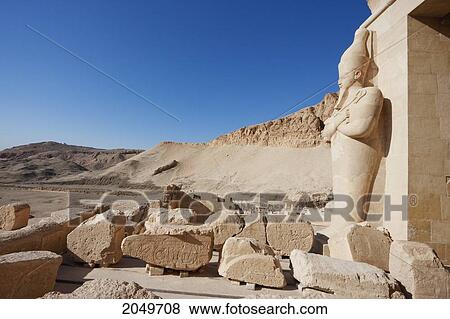 Osiride Statue In The Punt Colonnade Of The Hatshepsut Temple In Thebes (Deir-El-Bahri), Qina, Egypt View Large Photo Image Stock Photo - Osiride Statue In The Punt Colonnade Of The Hatshepsut Temple In Thebes (Deir-El-Bahri), Qina, Egypt. Fotosearch