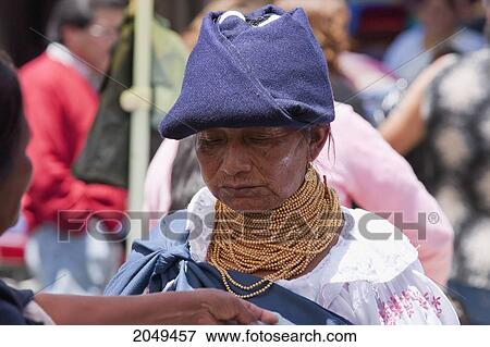 Stock Photo - Otavaleno Woman, Otavalo, Imbabura, Ecuador. Fotosearch
