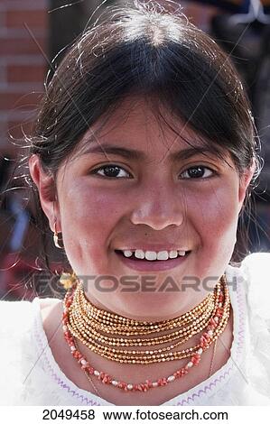 Stock Photo - Otavaleno Woman, Otavalo, Imbabura, Ecuador. Fotosearch