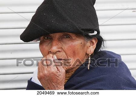 Stock Photo - Otavaleno Woman, Otavalo, Imbabura, Ecuador. Fotosearch