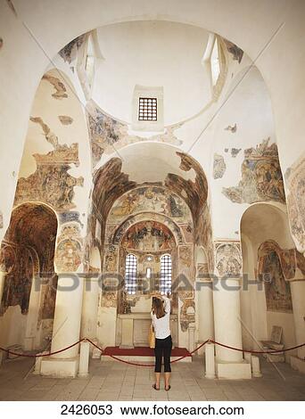 Stock Image - Otranto church frescos in old town; Otranto, Salento, Italy. Fotosearch