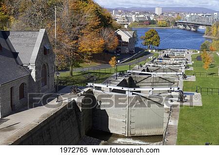 Stock Photography - Ottawa Locks At The Rideau Canal, Ottawa, Ontario, Canada. Fotosearch
